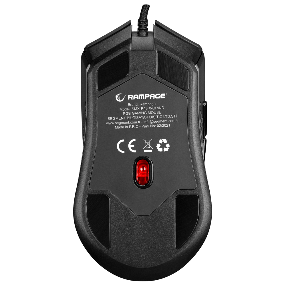 SMX-R43 X-GRIND Usb Siyah 6400 Dpi RGB Led Efektli Gaming Oyuncu Mouse - Rampage