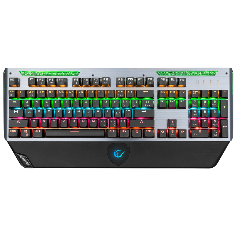 KB-R58 BULWARK Gri USB Rainbow Ledli Blue Switch Su Soğutma Efektli Mekanik Gaming Klavye