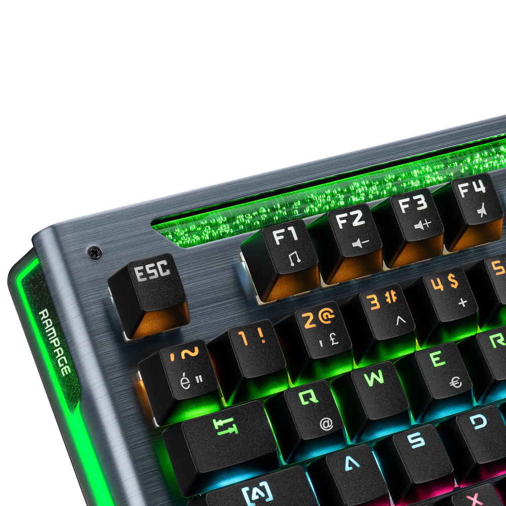 KB-R58 BULWARK Gri USB Rainbow Ledli Blue Switch Su Soğutma Efektli Mekanik Gaming Klavye