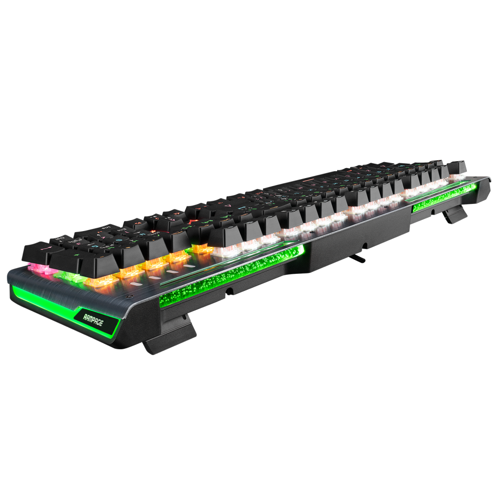 KB-R58 BULWARK Gri USB Rainbow Ledli Red Switch Su Soğutma Efektli Mekanik Gaming Klavye - Rampage