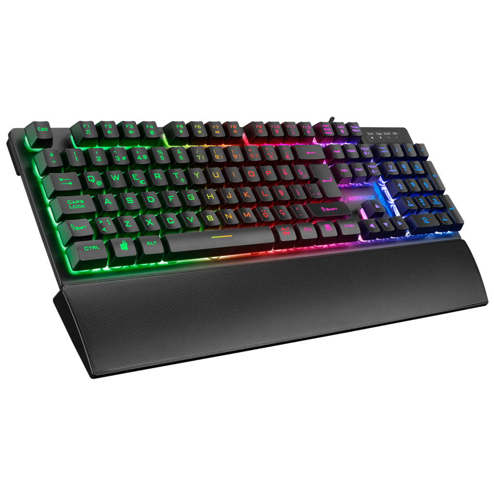 KB-RX77 RUNNER Siyah USB Rainbow Aydınlatmalı Q Bilek Destekli Gaming Klavye - Rampage