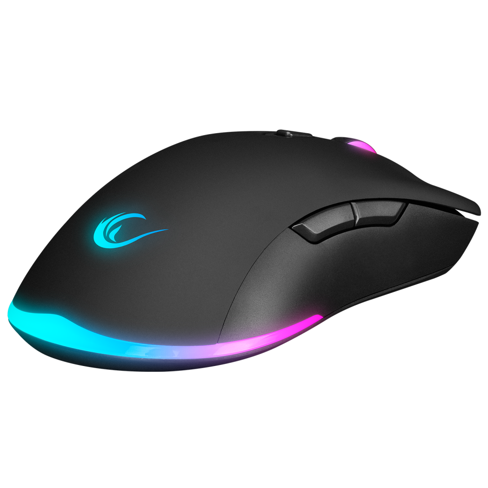 Km-Rx7 Fortuna V2 Gökkuşağı Combo English Oyuncu Klavye + 12800 Dpi Mouse Set-Siyah