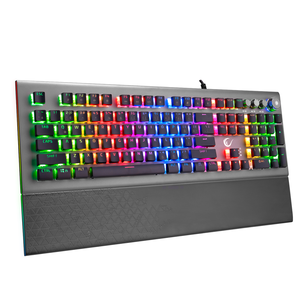 KB-R101 IMPRESSIVE RGB Aydınlatmalı İnce Tasarım Kristal Switch Mekanik Gaming Oyuncu Klavyesi - Rampage