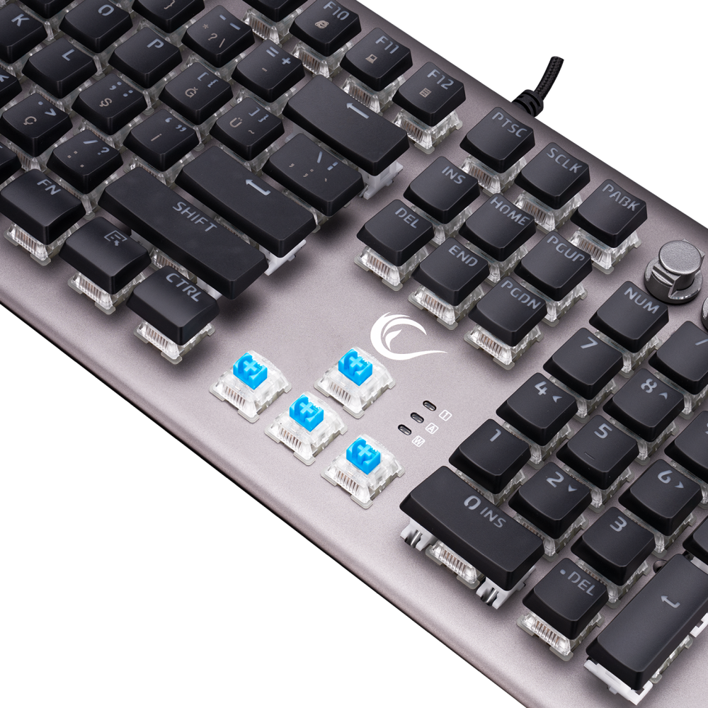 KB-R101 IMPRESSIVE RGB Aydınlatmalı İnce Tasarım Kristal Switch Mekanik Gaming Oyuncu Klavyesi - Rampage