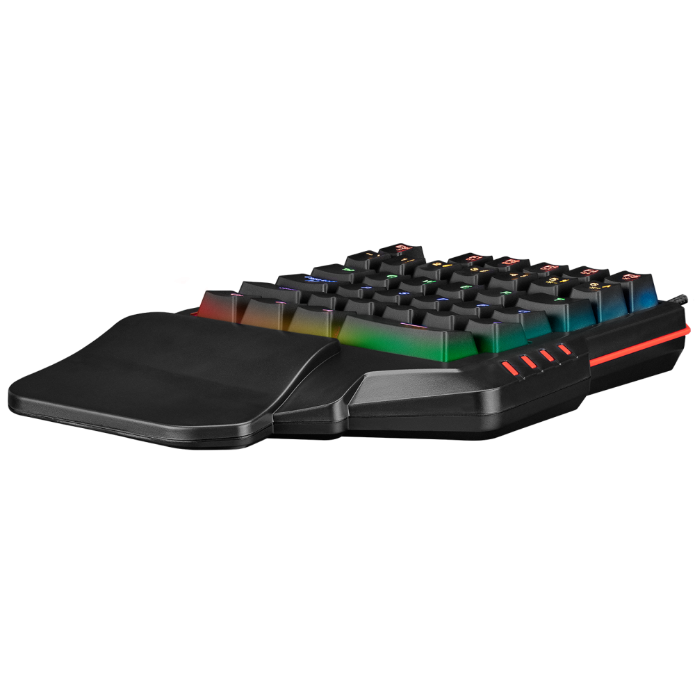 MIRACLE K1 Siyah USB Led Işıklı Q 35 Tuşlu Multimedya Mini Gaming Oyuncu Klavyesi - Rampage