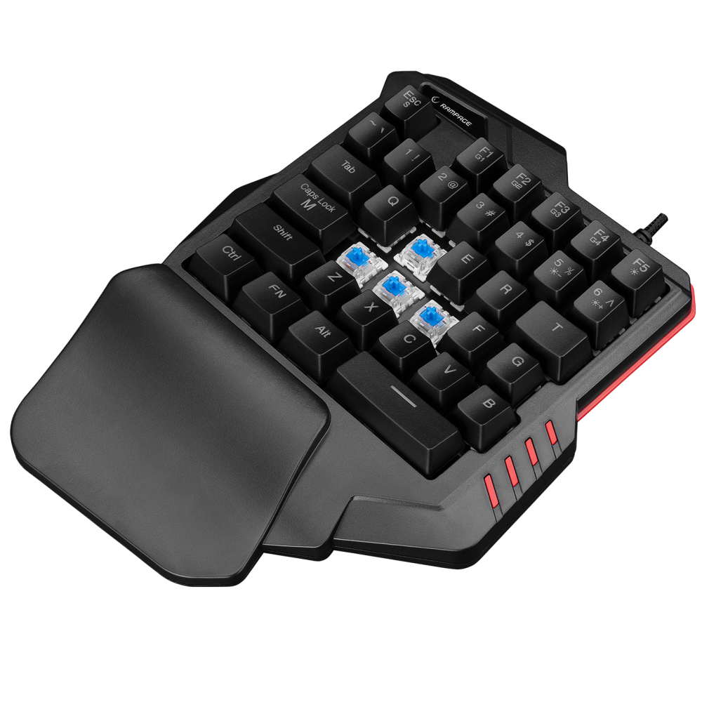 MIRACLE K1 Siyah USB Led Işıklı Q 35 Tuşlu Multimedya Mini Gaming Oyuncu Klavyesi - Rampage