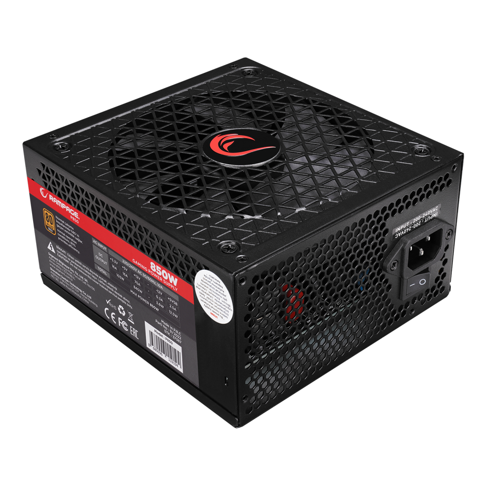 P850 850W 80+ GOLD APFC 14cm Long Life HDB Fan Siyah PC Power Supply - Rampage