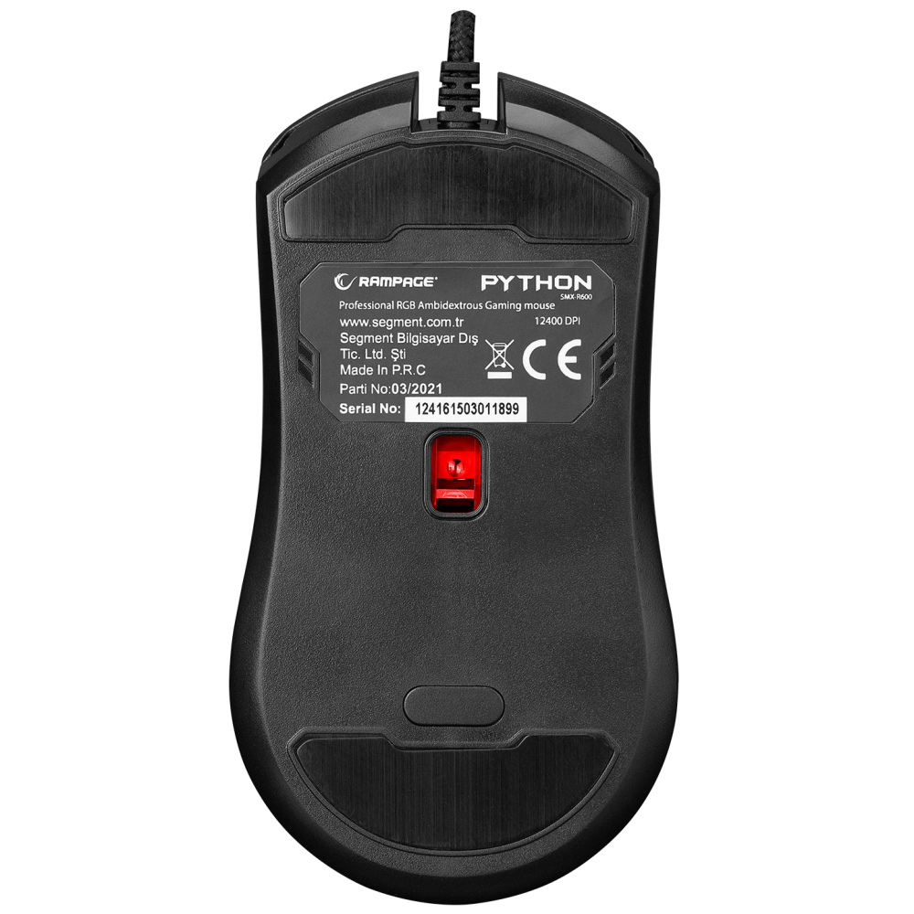Smx-R600 Python 12400 Dpi Oyuncu Mouse - Siyah - Rampage