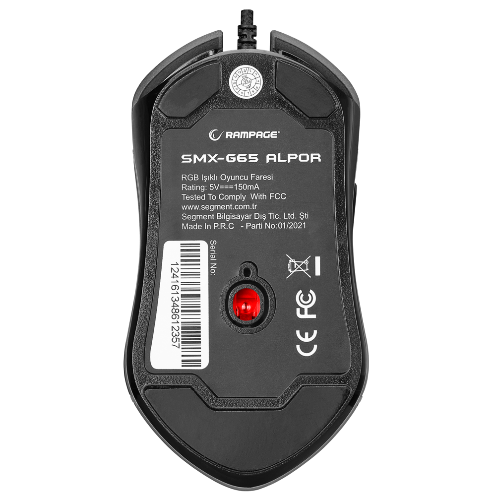 SMX-G65 ALPOR Usb 7 Tuşlu 7200dpi RGB Ledli Gaming Oyuncu Mouse - Rampage
