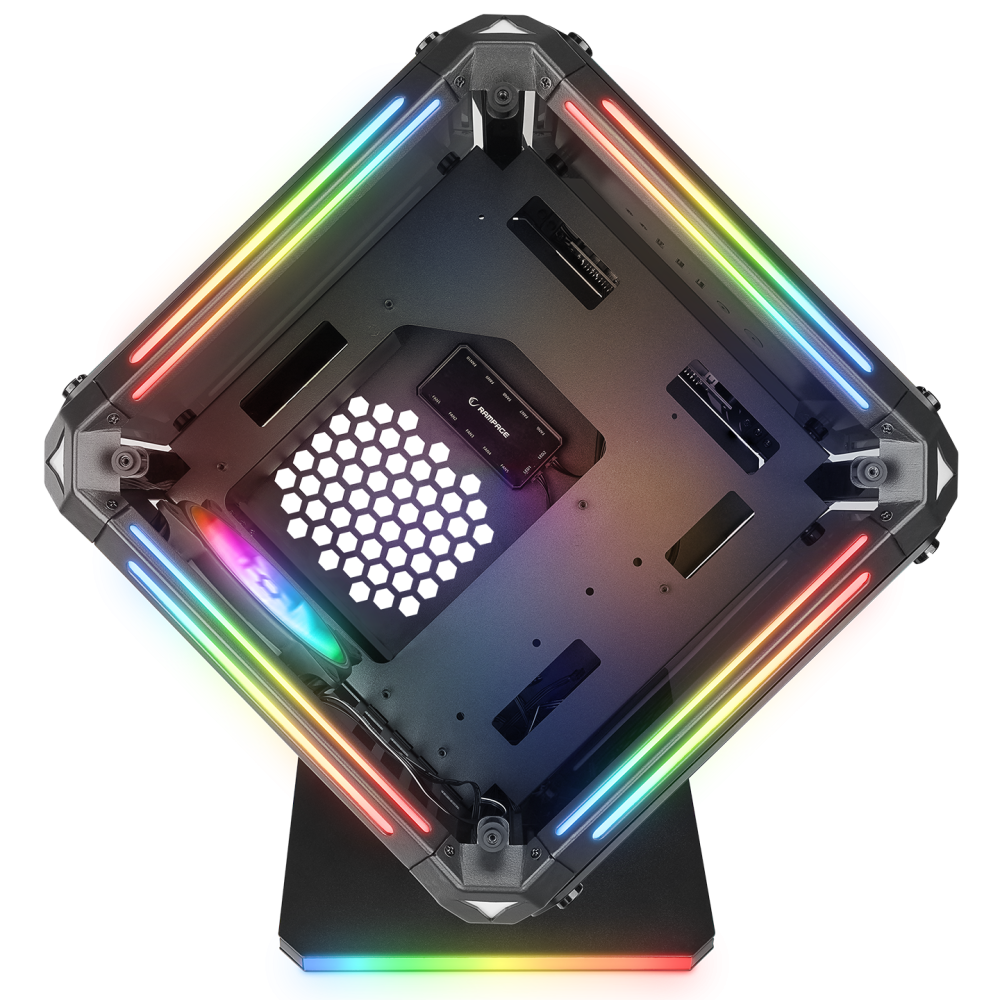 RUBICK 1*12cm ARGB Fan + Kontolcü Led Şeritli Standlı 1*USB3.0+2*USB2.0+HD AUDIO Konsept Gaming Oyuncu Kasası - Rampage