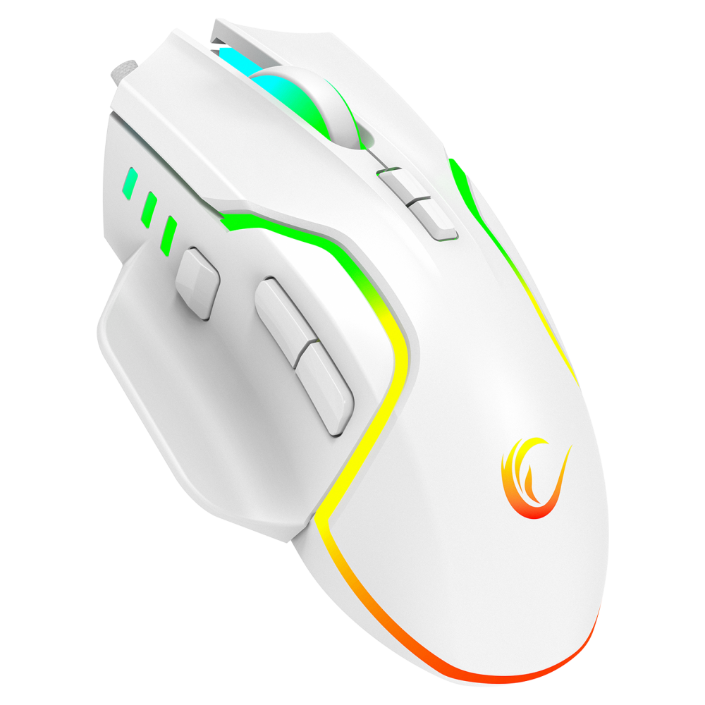 Miracle M2 Usb Beyaz 8 Tuşlu RGB 7200dpi Gaming Oyuncu Mouse
