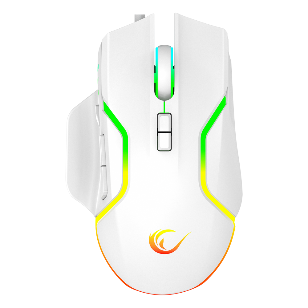 Miracle M2 Usb Beyaz 8 Tuşlu RGB 7200dpi Gaming Oyuncu Mouse