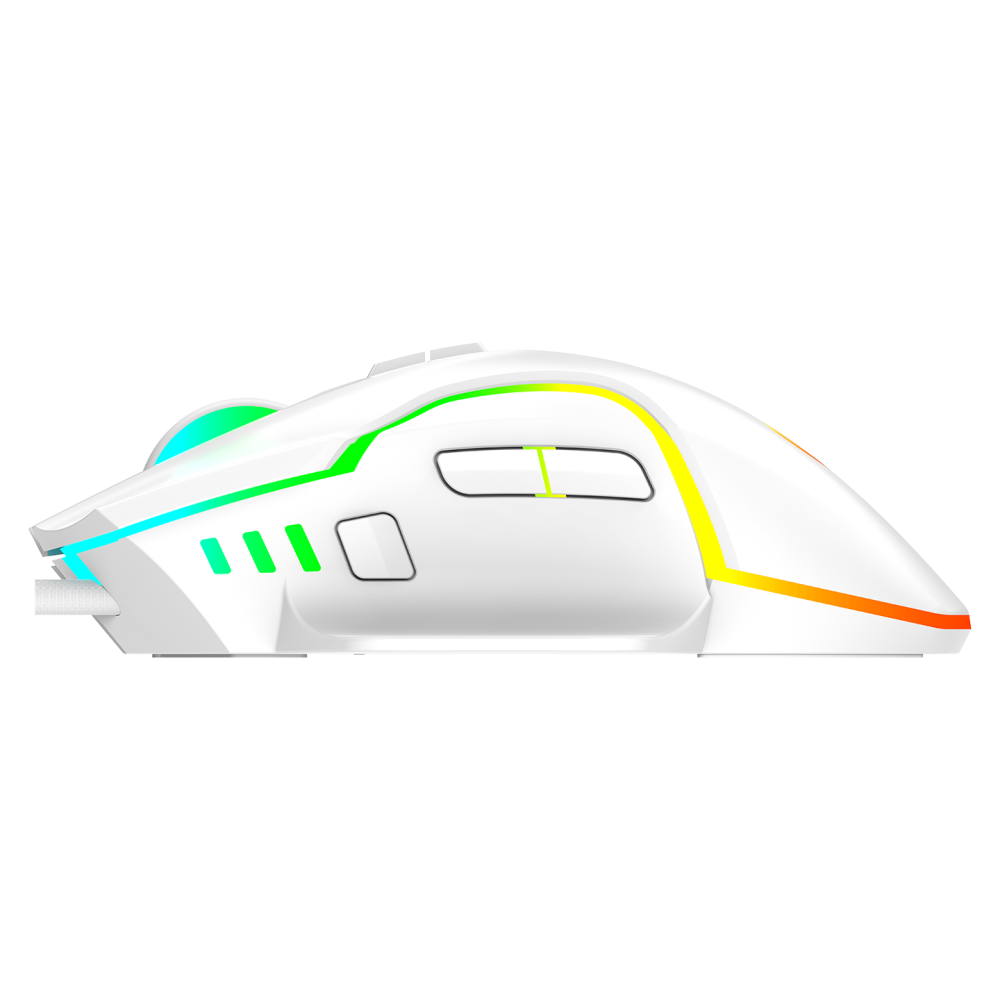 Miracle M2 Usb Beyaz 8 Tuşlu RGB 7200dpi Gaming Oyuncu Mouse