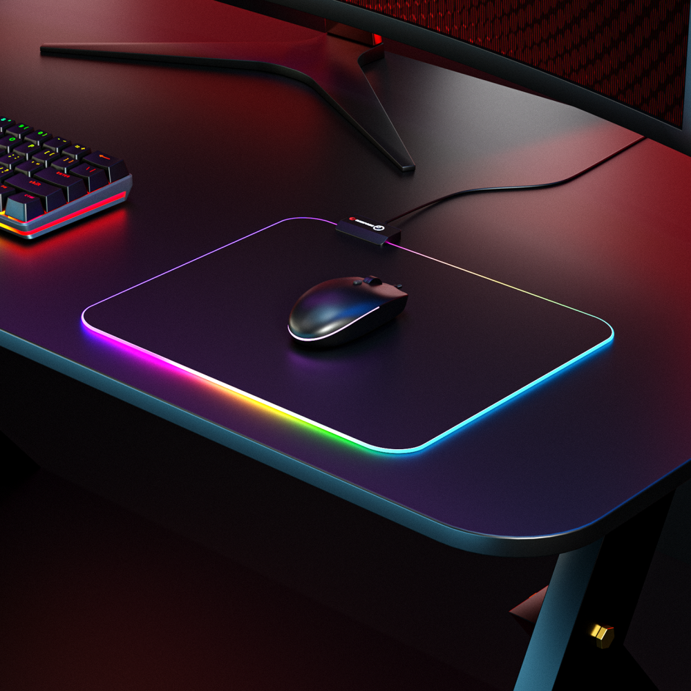 MP-21 Siyah 252*328*3mm RGB Ledli Gaming Mouse Pad - Rampage