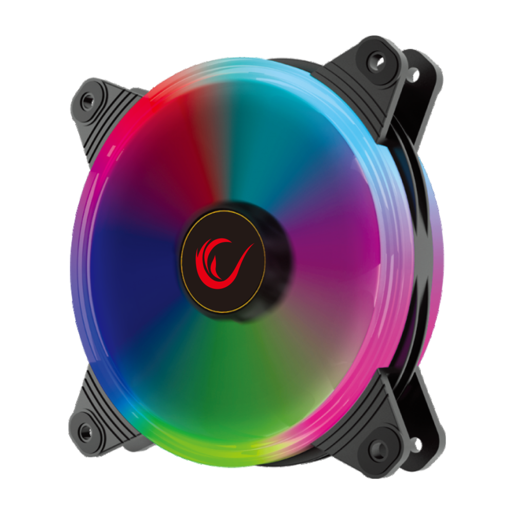 4C-120 12cm Double Ring 5 Renk Ledli Gökkuşağı Rainbow Kasa Fanı - Rampage