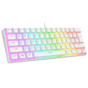 RADIANT K11 Beyaz Type-C / Puding Tuşlu US Layout Red Switch Gaming Oyuncu Klavye - Rampage