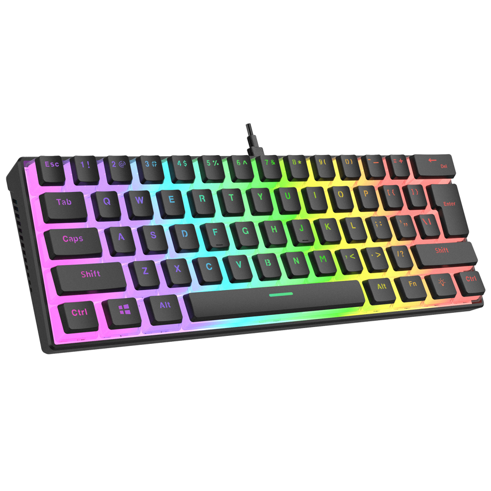 RADIANT K11 Siyah Type-C / Puding Tuşlu US Layout Blue Switch Gaming Oyuncu Klavye - Rampage