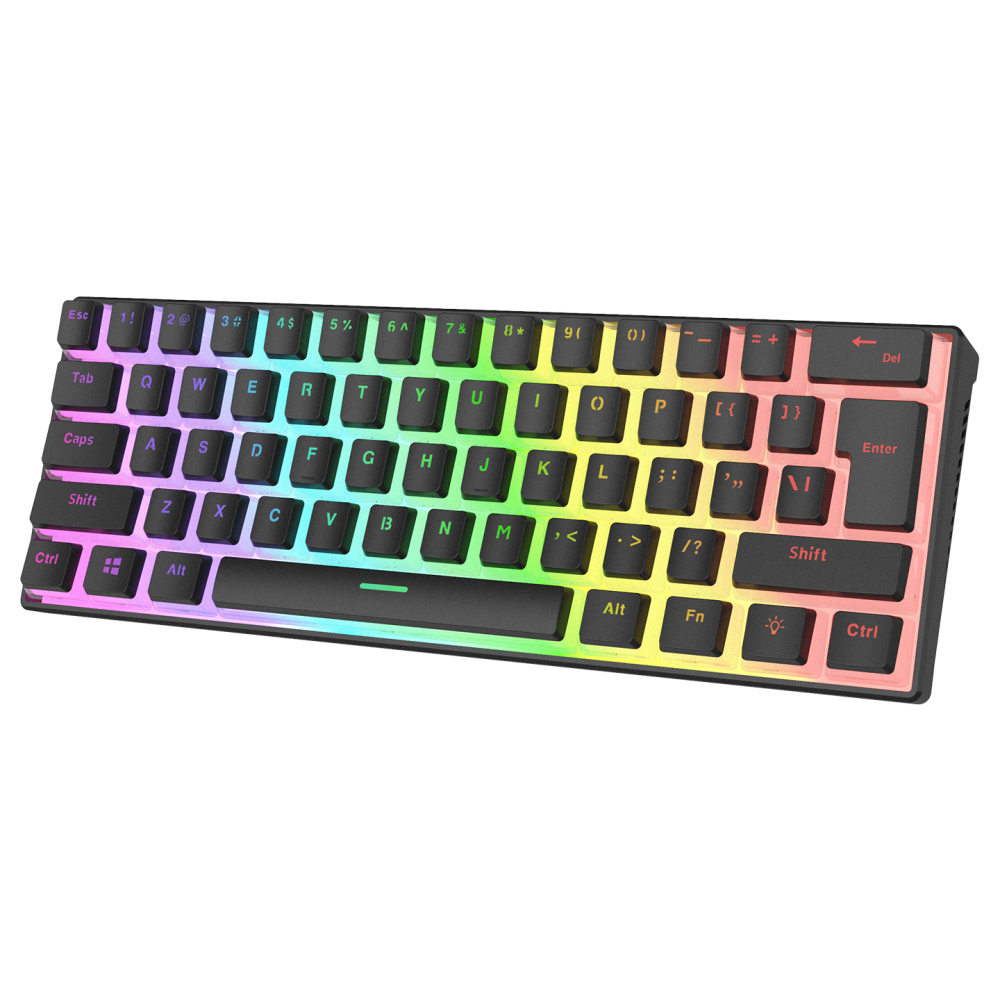 RADIANT K11 Siyah Type-C / Puding Tuşlu US Layout Blue Switch Gaming Oyuncu Klavye - Rampage