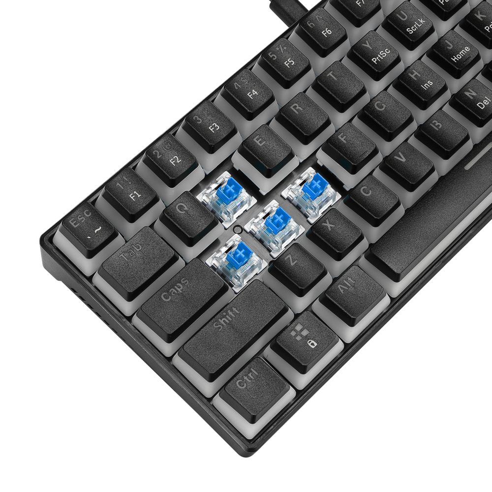 RADIANT K11 Siyah Type-C / Puding Tuşlu US Layout Blue Switch Gaming Oyuncu Klavye - Rampage