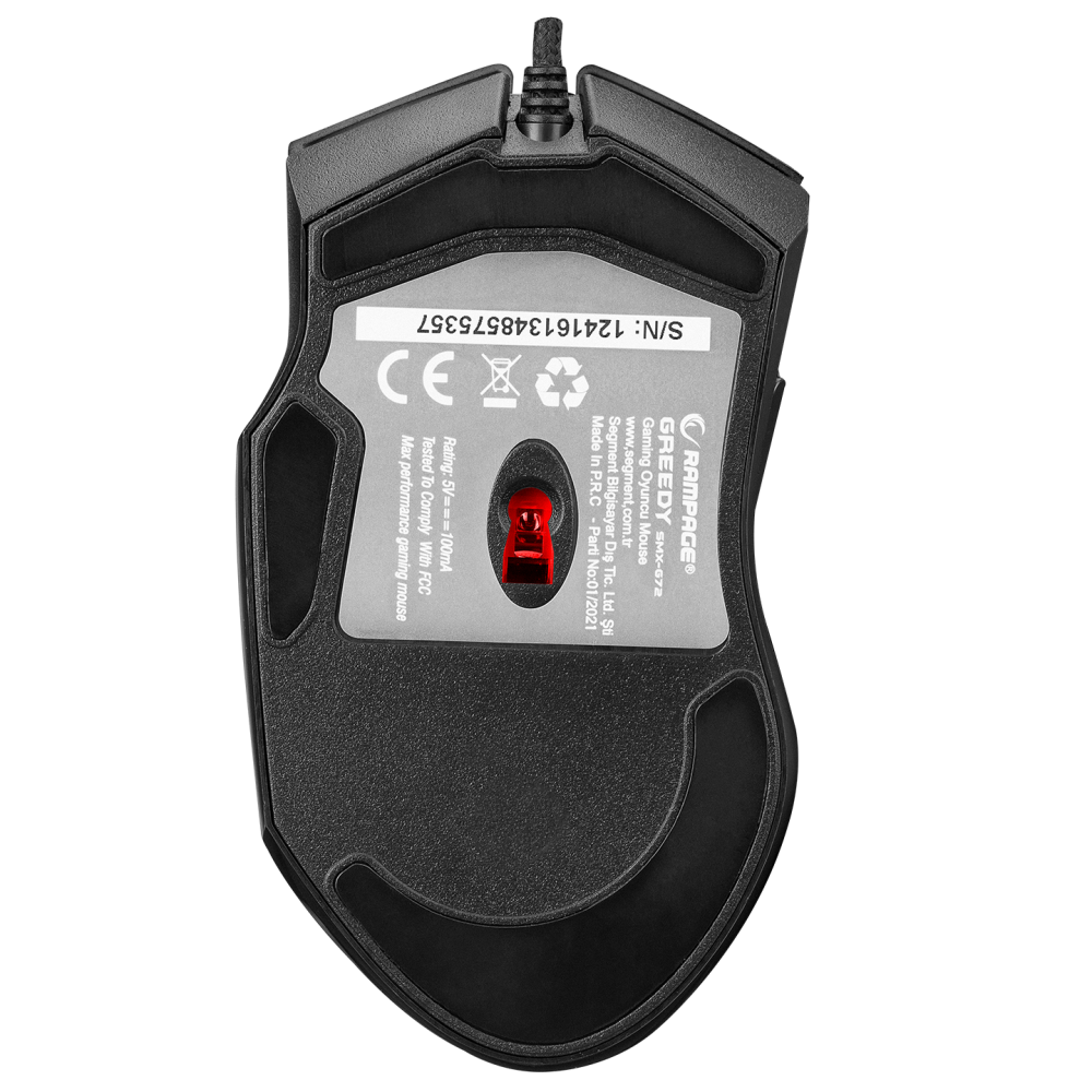 SMX-G72 GREEDY 8 Tuşlu Double Click Real RGB Ledli Makrolu 7200dpi Gaming Oyuncu Mouse - Rampage
