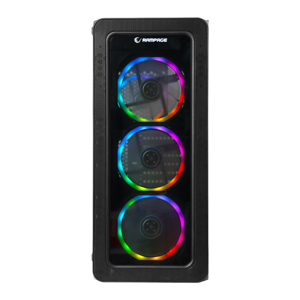 ESPECTRO 4 Adet Rainow Fanlı 600W 80 Plus Bronze Siyah Temper Camlı Gaming Oyuncu Kasası - Rampage