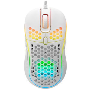 SMX-R85 GENTLE 12800dpi Beyaz RGB Ledli Süper Hafif Makrolu Gaming Oyuncu Mouse - Rampage
