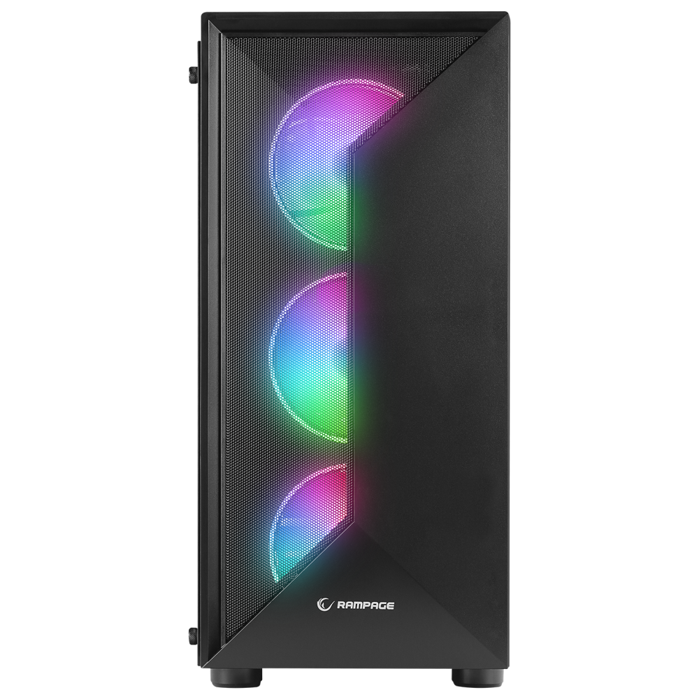 TRIANGLE 4*12cm Auto RGB Fan Tempered Glass ATX Mid-T Gaming Oyuncu Kasası - Rampage