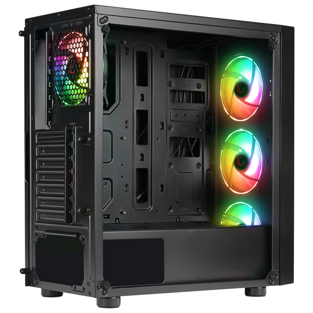 TRIANGLE 4*12cm Auto RGB Fan Tempered Glass ATX Mid-T Gaming Oyuncu Kasası - Rampage