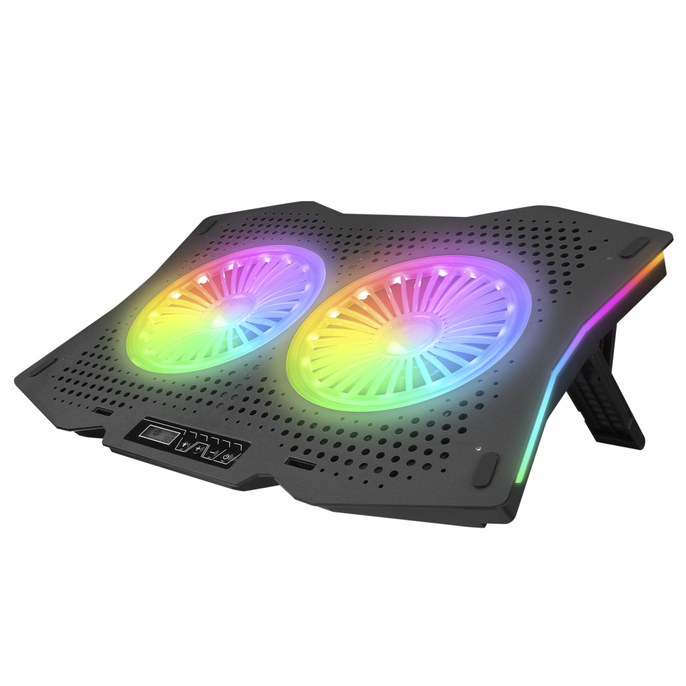 AD-RC9 TORNADO Siyah 2 Fanlı 10-18 RGB Işıklı Notebook Soğutucu Stand - Rampage
