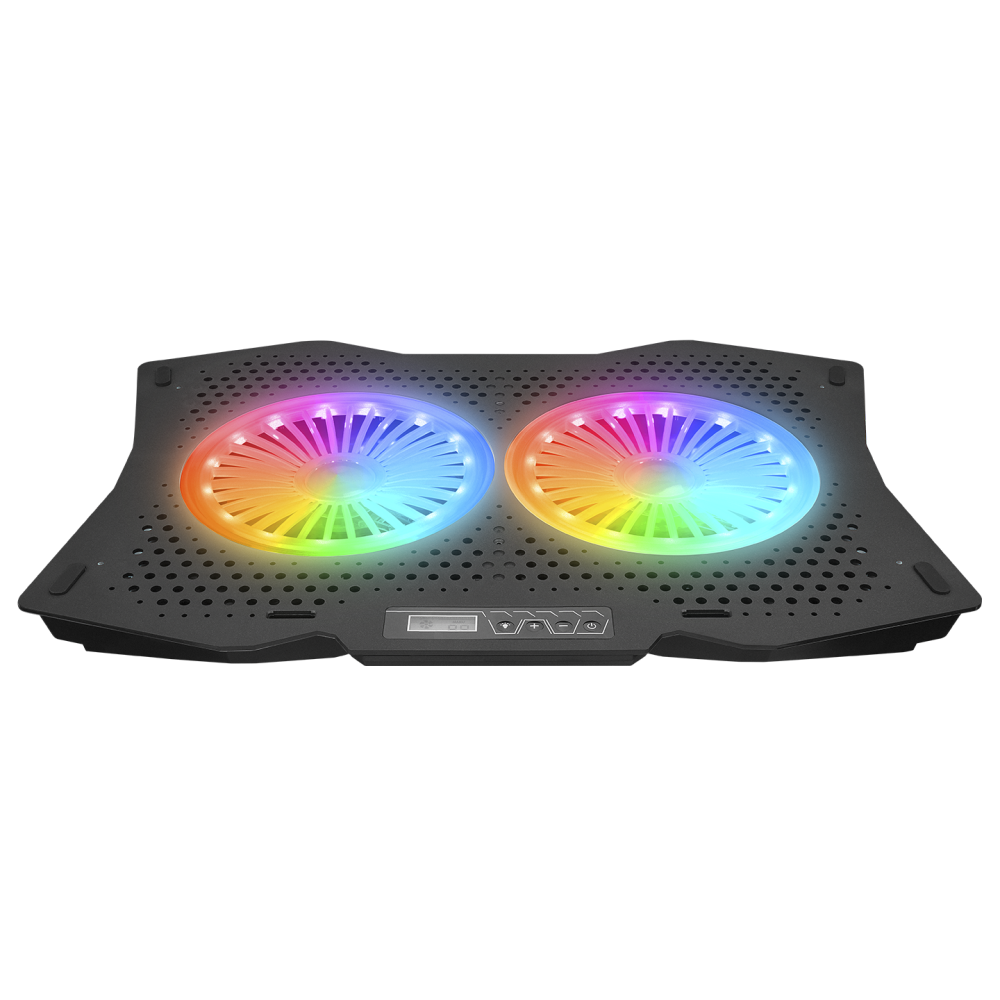 AD-RC9 TORNADO Siyah 2 Fanlı 10-18 RGB Işıklı Notebook Soğutucu Stand - Rampage