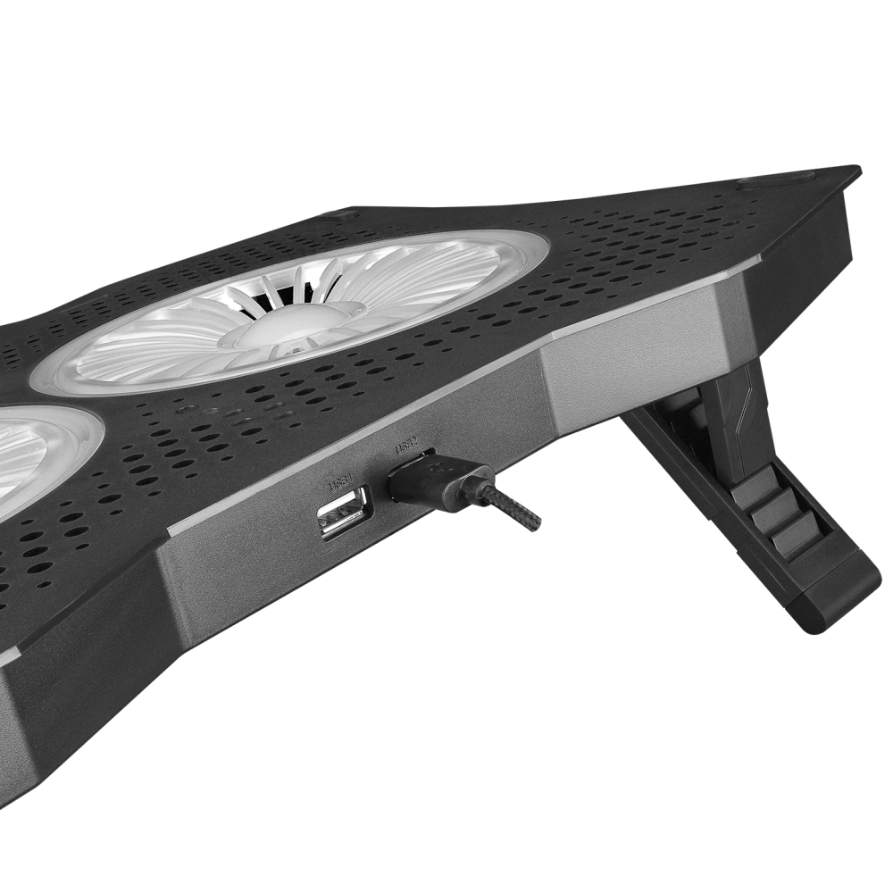 AD-RC9 TORNADO Siyah 2 Fanlı 10-18 RGB Işıklı Notebook Soğutucu Stand - Rampage