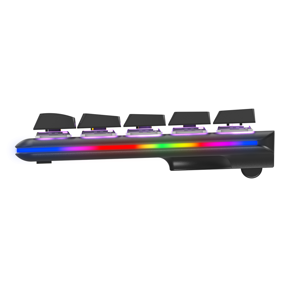 REBEL Siyah Low Profile BLUE SWITCH Mekanik Gaming Oyuncu Klavye US Layout Rainbow - Rampage