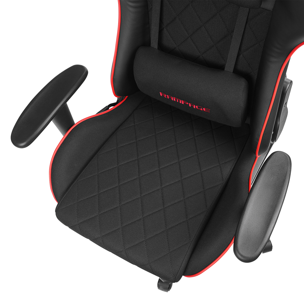 KL-R16 DRAPE Üst Seviye Terletmez Kumaş Siyah Gaming Oyuncu Koltuğu - Rampage