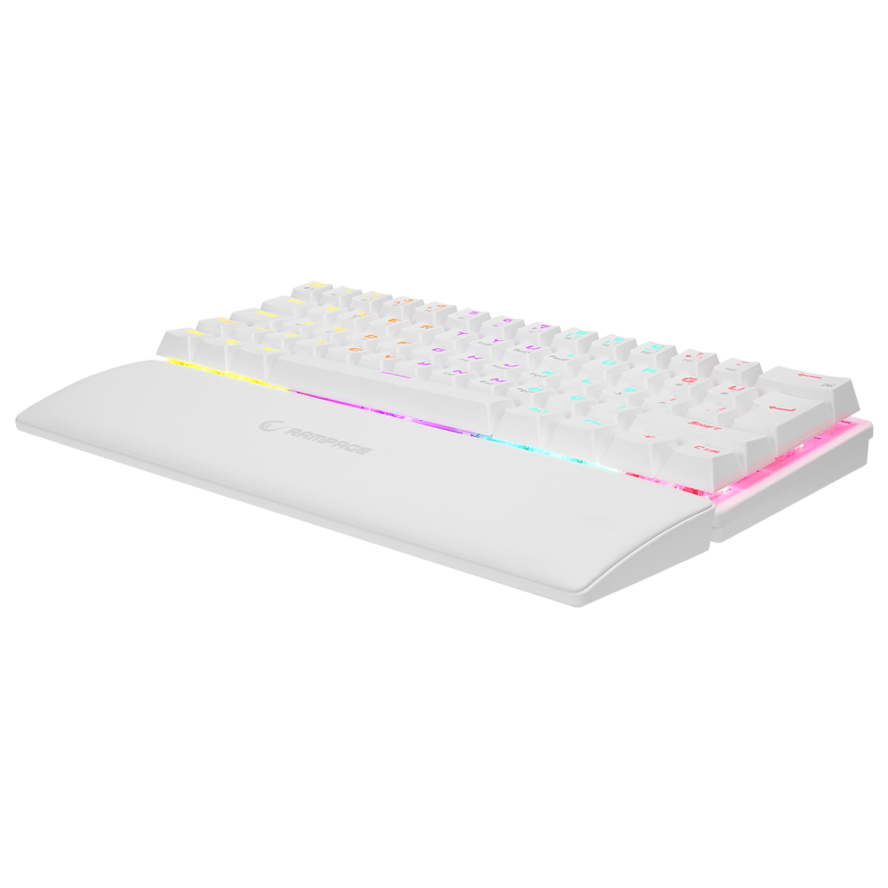 ALLY K11 Beyaz Rainbow Q Bilek Destekli Blue Switch Gaming Oyuncu Klavye