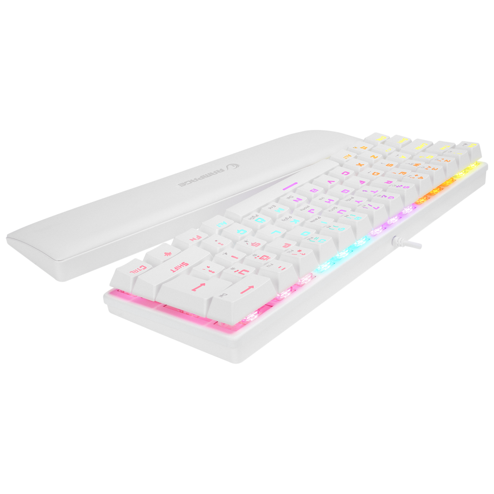 ALLY K11 Beyaz Rainbow Q Bilek Destekli Blue Switch Gaming Oyuncu Klavye