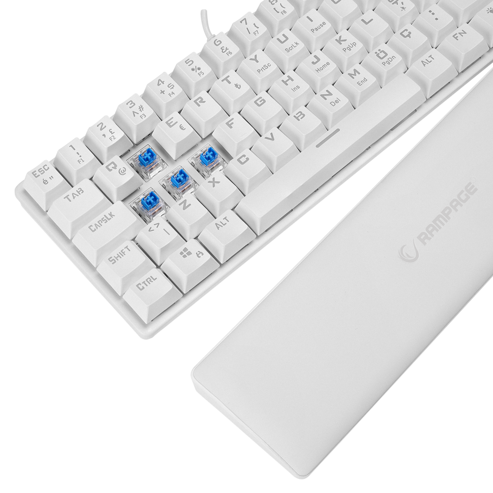ALLY K11 Beyaz Rainbow Q Bilek Destekli Blue Switch Gaming Oyuncu Klavye