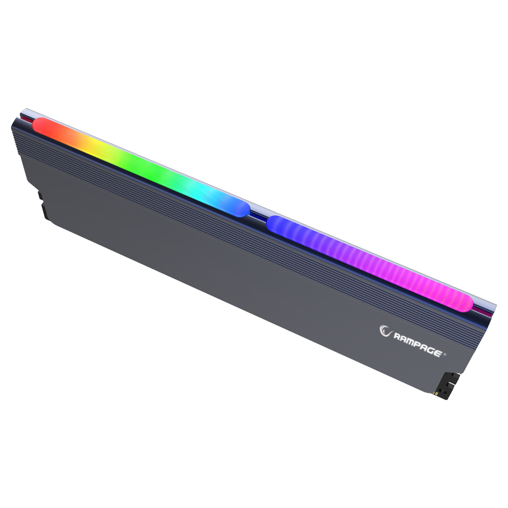 TRIM X20 Siyah UDIMM Uyumlu ARGB Aluminyum PC RAM Soğutucu - Rampage