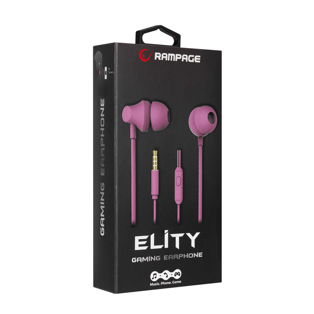 SN-R99 ELITY 3.5mm Kulak İçi Oyuncu Kulaklığı - Pembe - Rampage