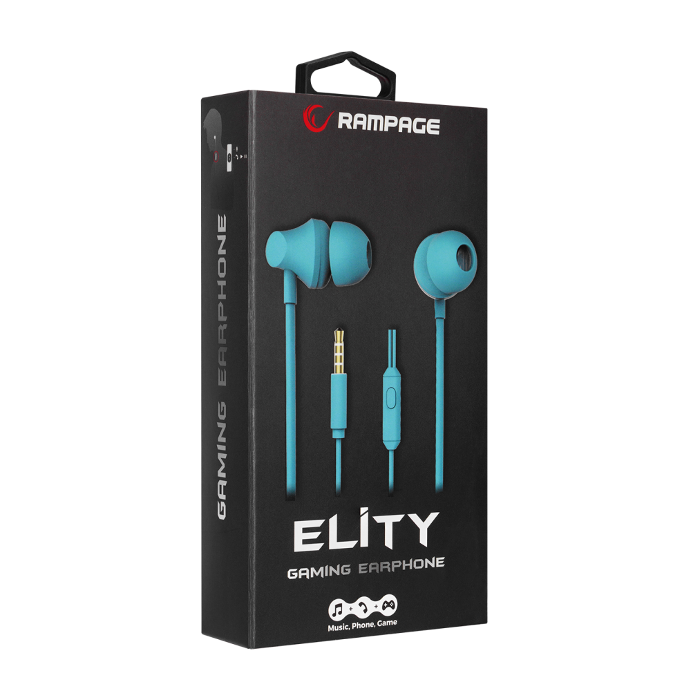 SN-R99 ELITY 3.5mm Kulak İçi Oyuncu Kulaklığı - Turkuaz - Rampage