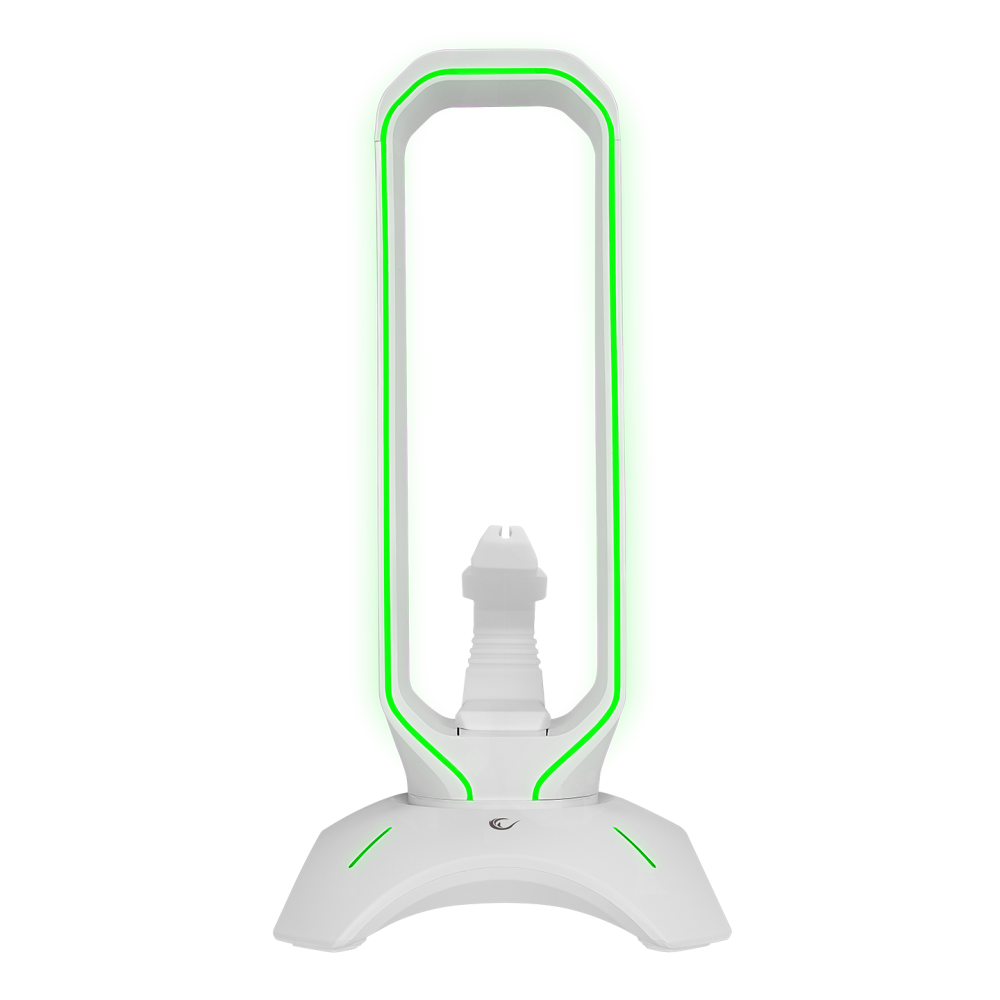 RM-H66 GUARD Beyaz RGB Işıklı 2*Usb Port Kulaklık İçin Stand - Rampage