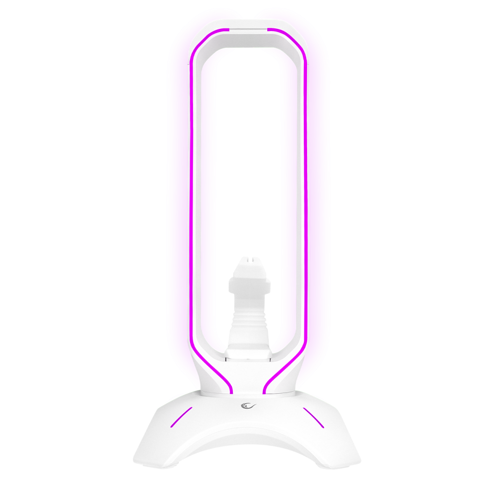 RM-H66 GUARD Beyaz RGB Işıklı 2*Usb Port Kulaklık İçin Stand - Rampage