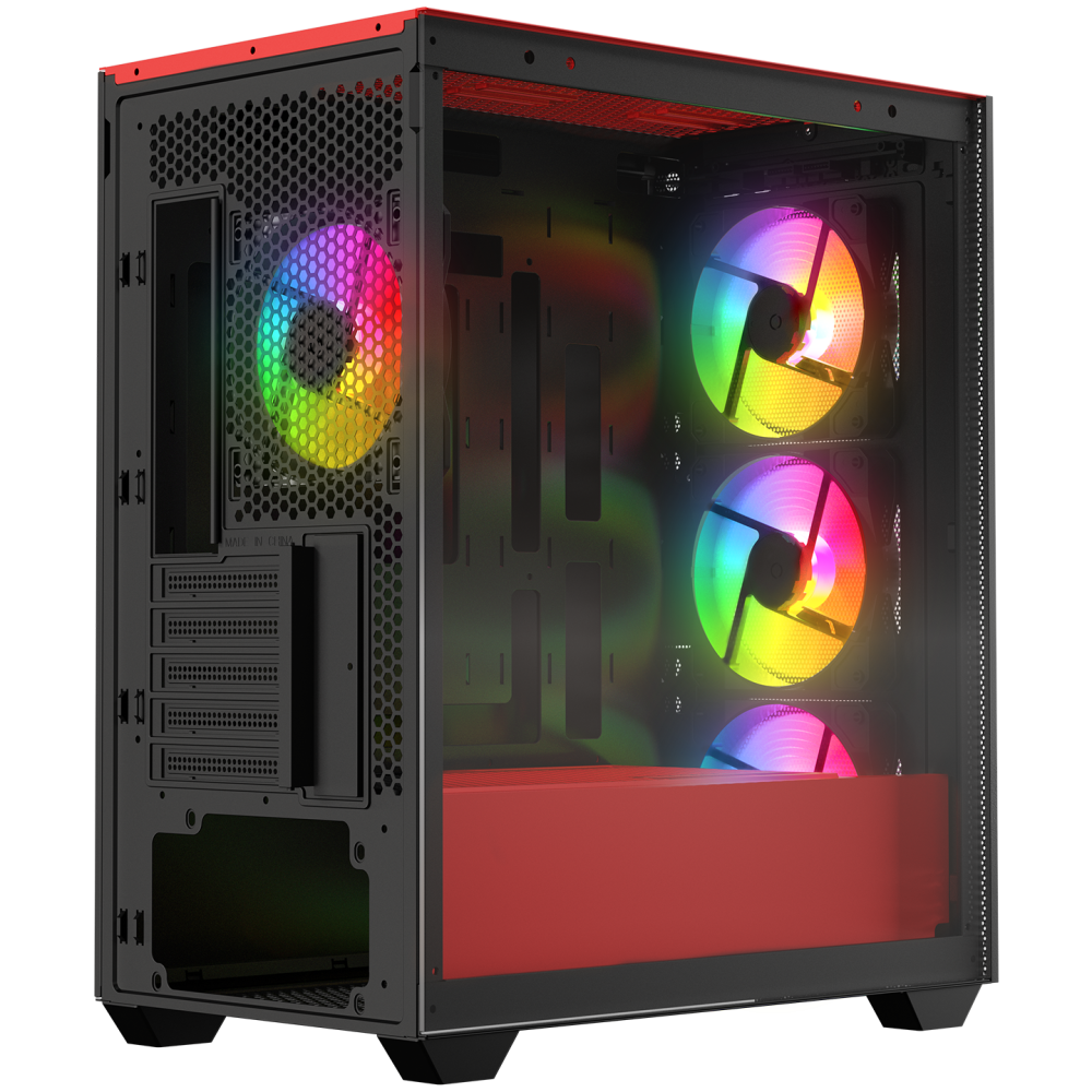 BLAZE Mesh Temperli Camlı Siyah 4* 12cm ARGB Fan M-ATX Mid-T Gaming Oyuncu Kasası - Rampage