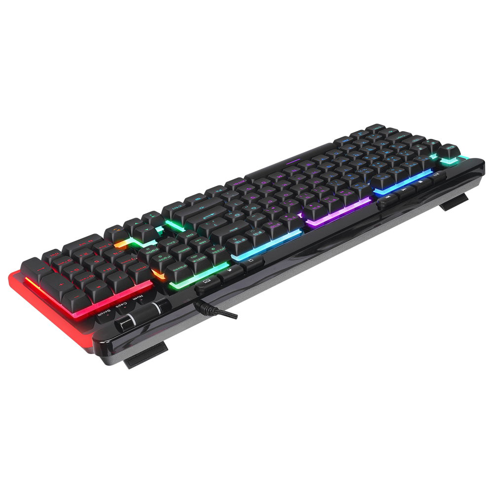 SHINE K14 Siyah USB RGB Backlight Membrane Gaming Oyuncu Klavye - Rampage