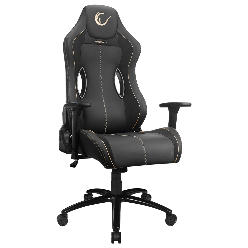 KL-R20 GRAND SERIES 3D Ayarlı Dirseklik Siyah/Golden Oyuncu Koltuğu - Rampage