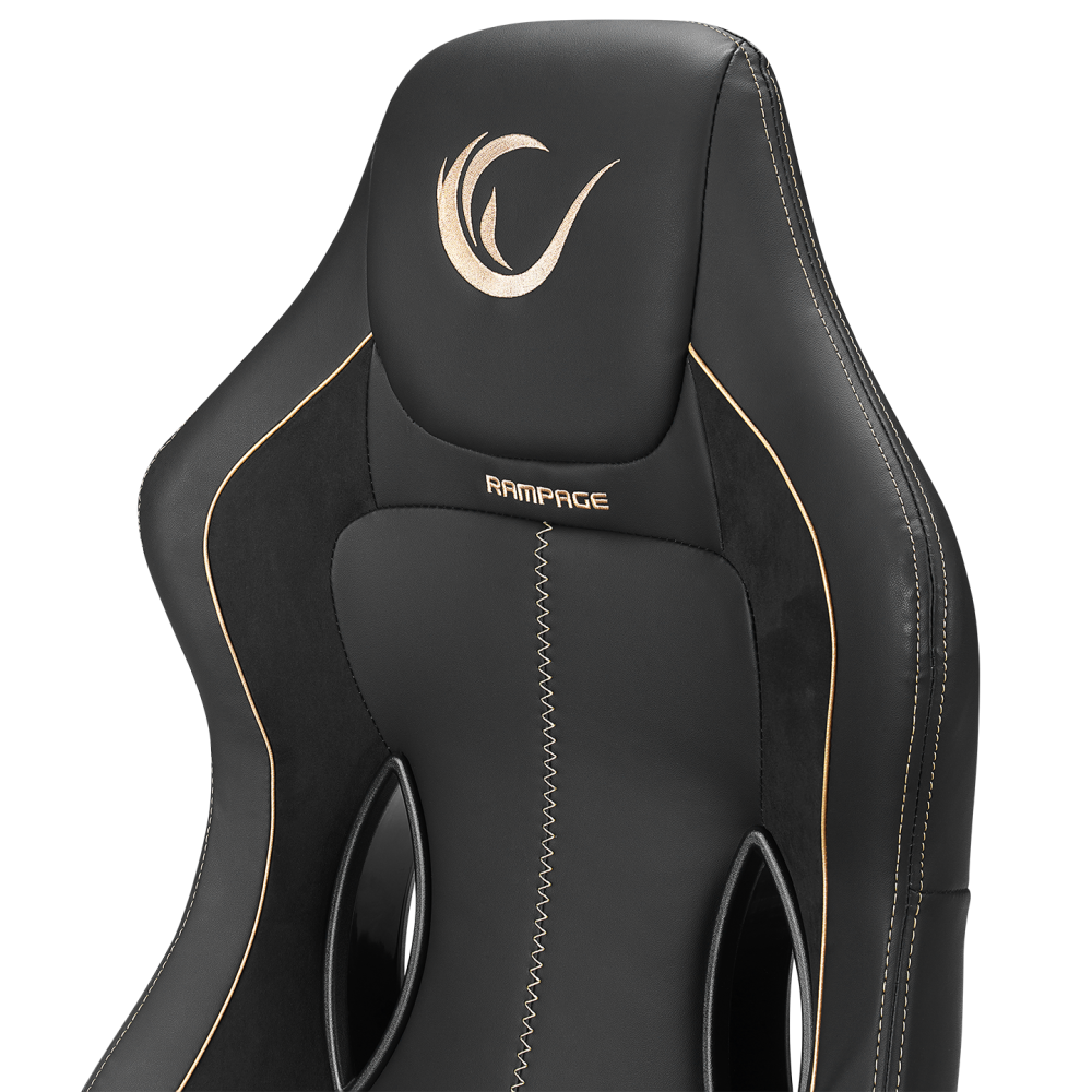 KL-R20 GRAND SERIES 3D Ayarlı Dirseklik Siyah/Golden Oyuncu Koltuğu - Rampage