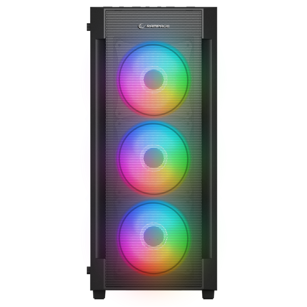 VIGILANT Mesh 650W 80+ BRONZE Siyah Temperli Camlı 4x12cm RGB Fan ATX Mid-T Gaming Oyuncu Kasası - Rampage