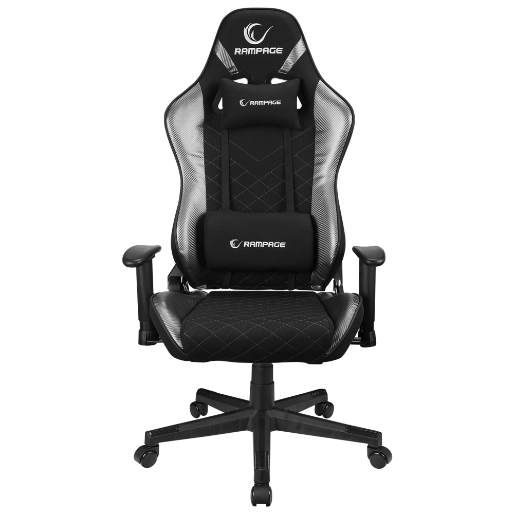 Üst Seviye Terletmez Kumaş Oyuncu Koltuğu-Gri/Siyah