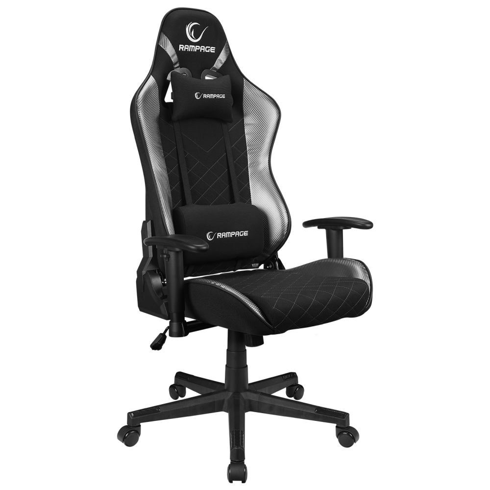 Üst Seviye Terletmez Kumaş Oyuncu Koltuğu-Gri/Siyah