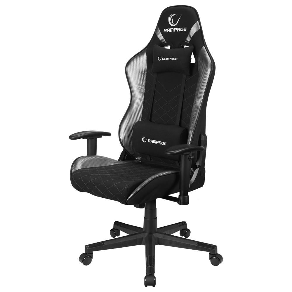 Üst Seviye Terletmez Kumaş Oyuncu Koltuğu-Gri/Siyah