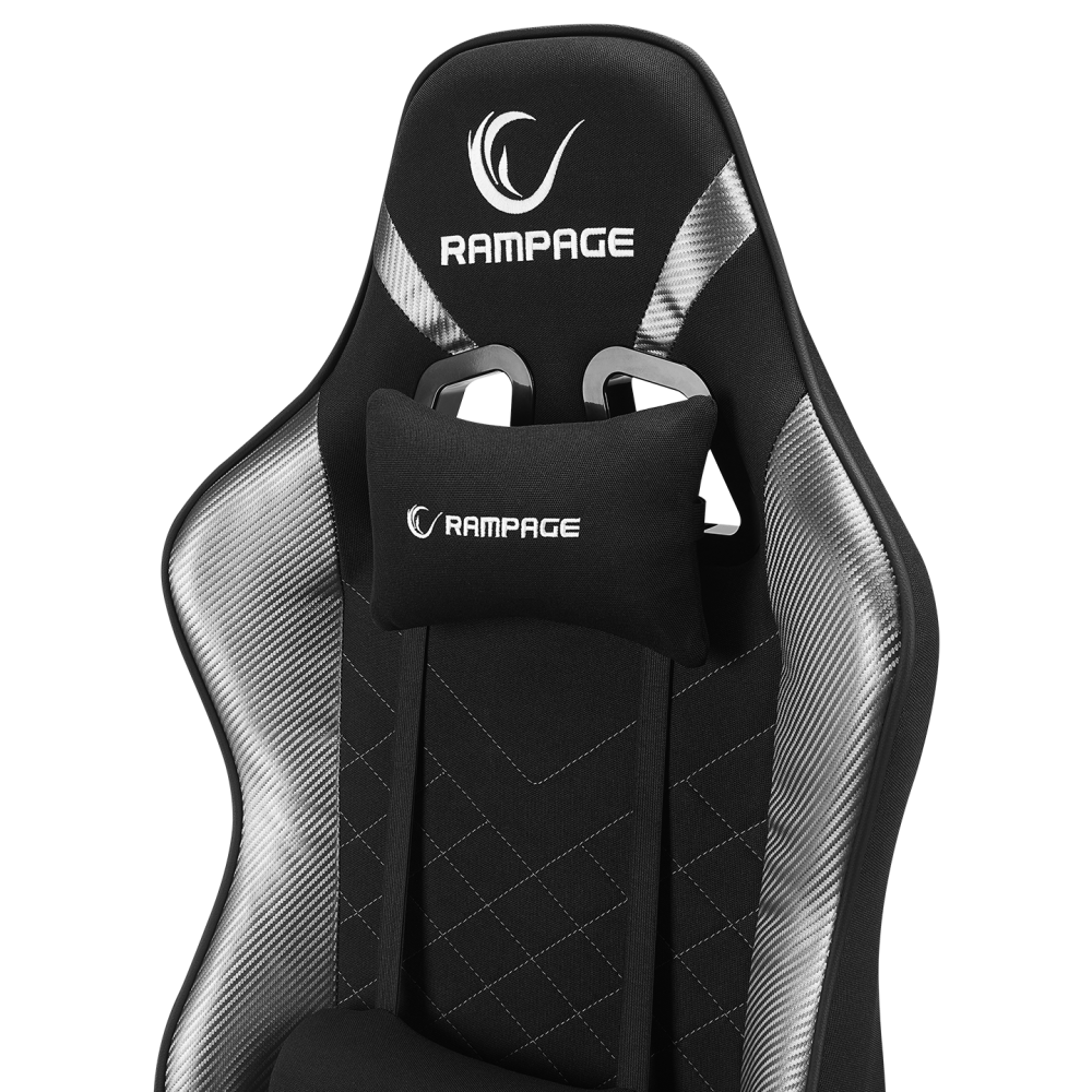 Üst Seviye Terletmez Kumaş Oyuncu Koltuğu-Gri/Siyah